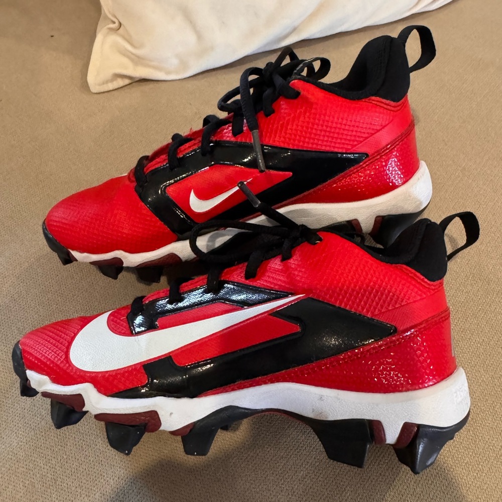 Nike Red and Black Youth football Cleats